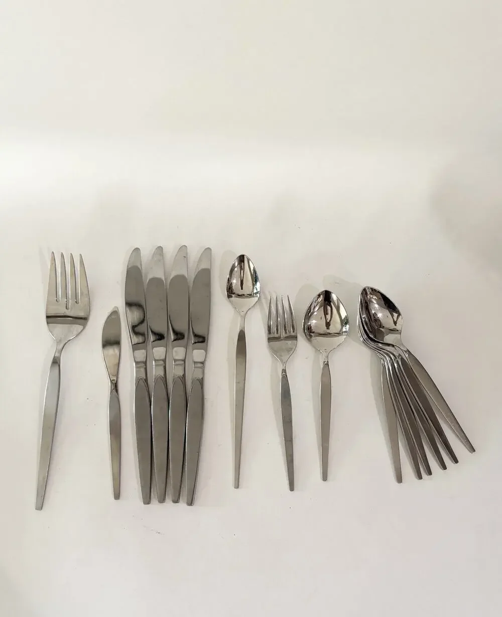 Vintage Oneida Satinique Flatware Lot 18/8 Stainless Forks Spoons Knives MCM